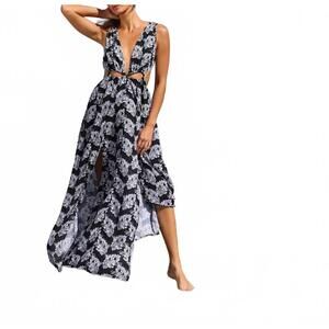 NEW SALTY WEEKEND tropic maxi dress in midnight